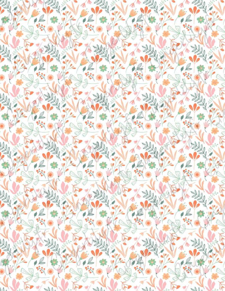 Feuille de transfert polymère – Motif fleuri 14x10 cm, x1 (G10761)