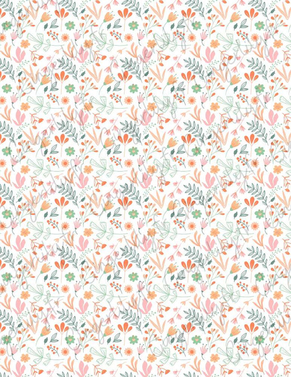 Feuille de transfert polymère – Motif fleuri 14x10 cm, x1 (G10761)