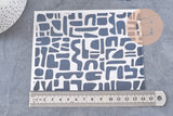 Feuille de transfert polymère – Motifs géométriques Noir & blanc 14x10 cm, x1 (G10784)