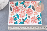 Feuille de transfert polymère – Pivoines stylisées 14x10 cm, x1 (G10763)