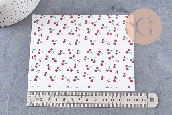 Feuille de transfert polymère – cerises 14x10 cm, x1 (G10765)