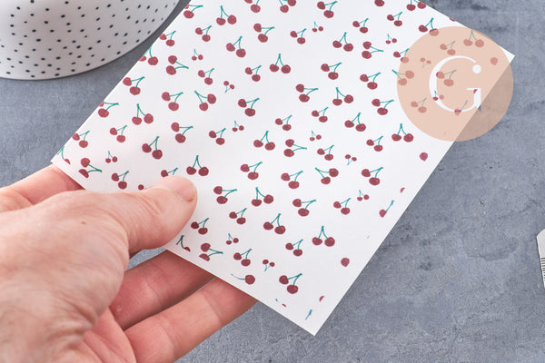 Feuille de transfert polymère – cerises 14x10 cm, x1 (G10765)