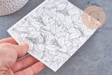 Feuille de transfert polymère – fleurs tropicales 14x10 cm, x1 (G10786)