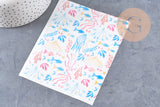 Feuille de transfert polymère – motifs Corail Multicolore 14x10 cm, x1 (G10768)
