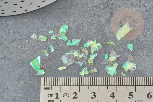 Feuille holographique jaune création de bijoux, boite de 0.3 grammes, jesmonite ou création pâte polymère, x1 G9221