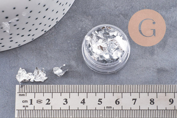 Feuille métal argenté , x4gr (G5835)