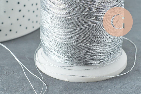 Fil argent métallisé 0.4mm, x5 Mètres (G1860)