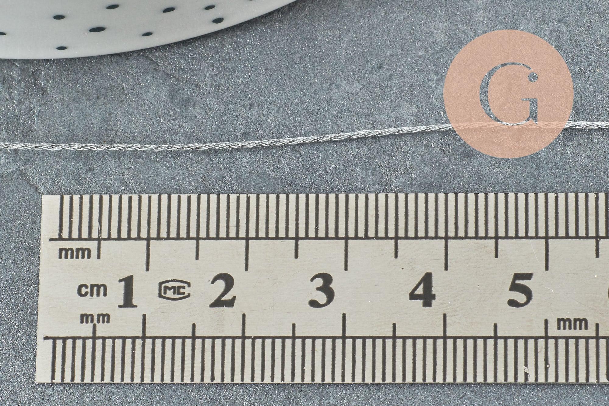 Fil argent métallisé 0.8mm, x5 ou x10 Mètres (G0362)