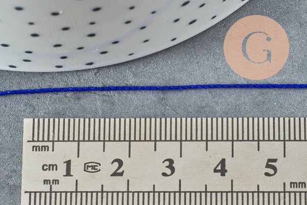 Fil bleu roi nylon pour broderie couture bijoux 0.8mm, x10 Mètres (G2971)