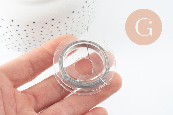 Fil câblé gainé acier inoxydable 0.38mm, x1 bobine de 10 mètres (G9762)