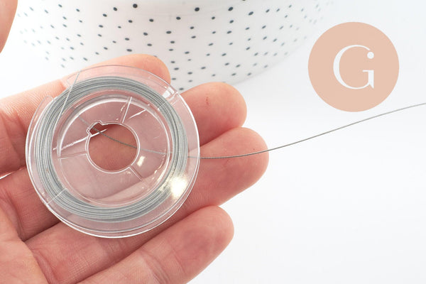 Fil câblé gainé acier inoxydable 0.45mm, x1 bobine de 10 mètres (G9763)