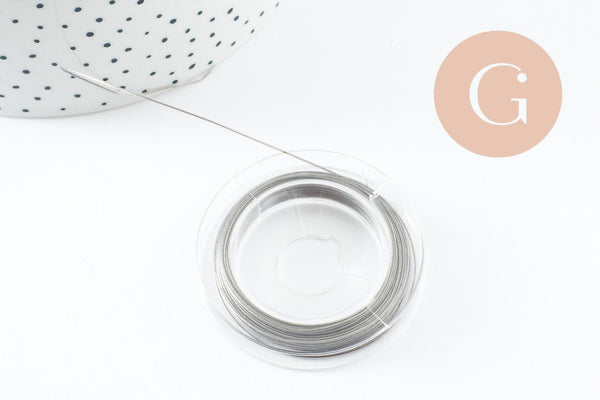 Fil câblé gainé acier inoxydable 0.45mm, x1 bobine de 10 mètres (G9763)