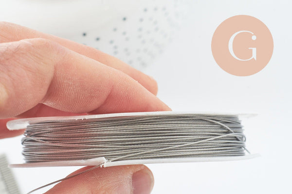 Fil câblé gainé acier inoxydable 0.6mm, x1 bobine de 22 mètres (G9771)