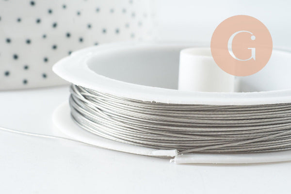 Fil câblé gainé acier inoxydable 0.6mm, x1 bobine de 22 mètres (G9771)