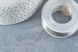 Fil d'acier inoxydable platine argenté 0.3mm, x1 Mètre (G8096)