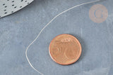Fil d'acier inoxydable platine argenté 0.5mm, x1 Mètre (G8195)