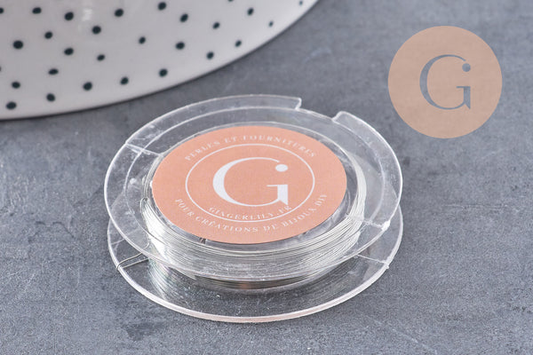 Fil de cuivre argenté 0.3mm, x1 bobine de 10 mètres (G4541)