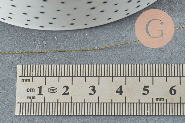 Fil doré métallisé 0.4mm, x 5 mètres (G0022)