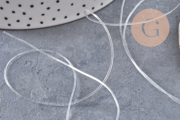 Fil élastique nylon transparent 0.8mm, x5mètres (G1534)