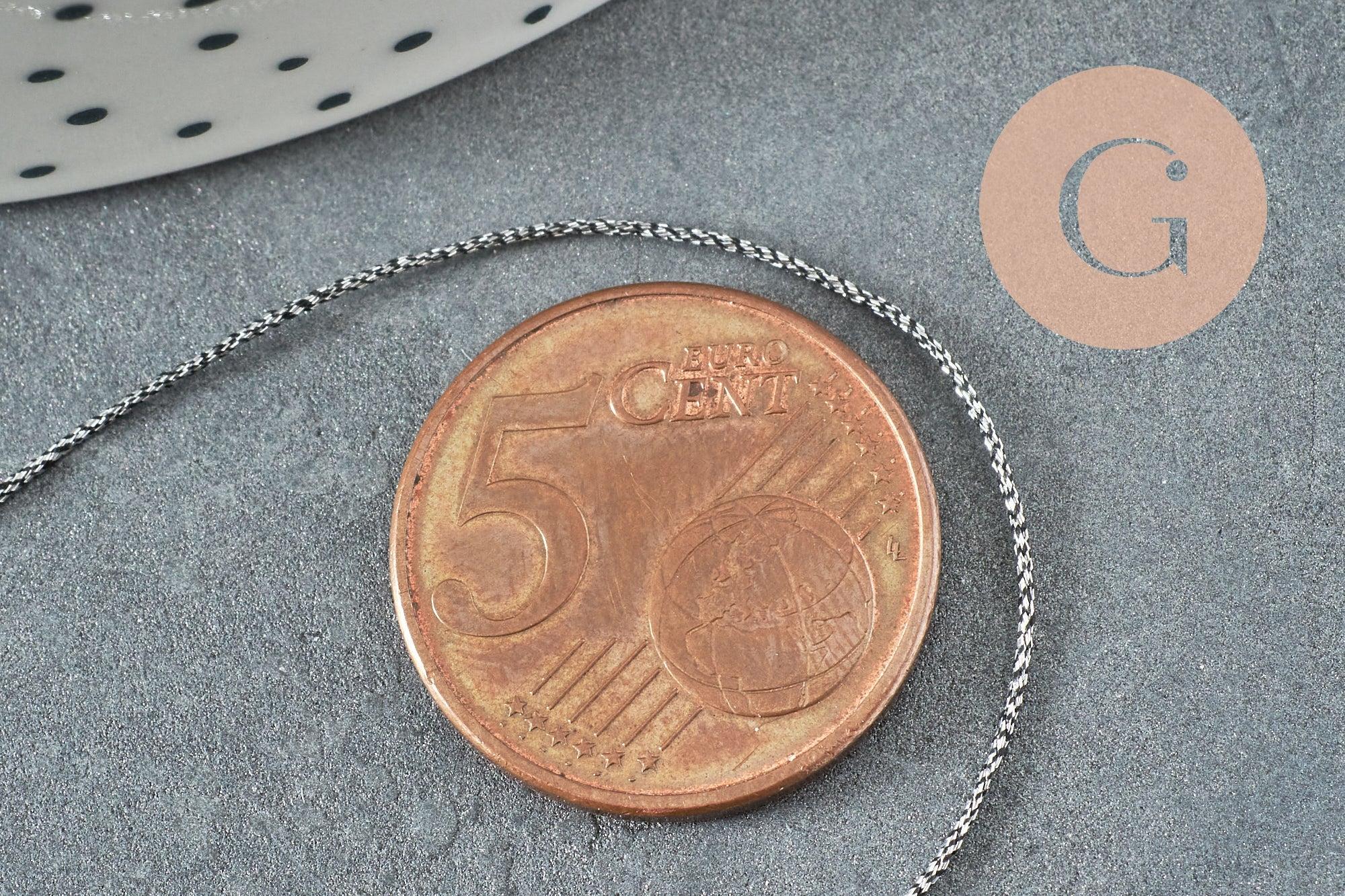 Fil gris métallisé 0.8mm, x5 ou x10 Mètres (G8245)
