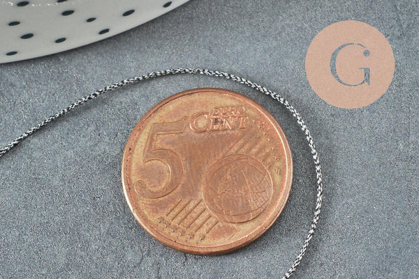 Fil gris métallisé 0.8mm, x5 ou x10 Mètres (G8245)