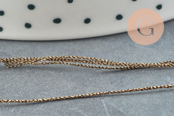 Fil marron métallisé 0.6mm, x5 ou x10 Mètres (G0364)