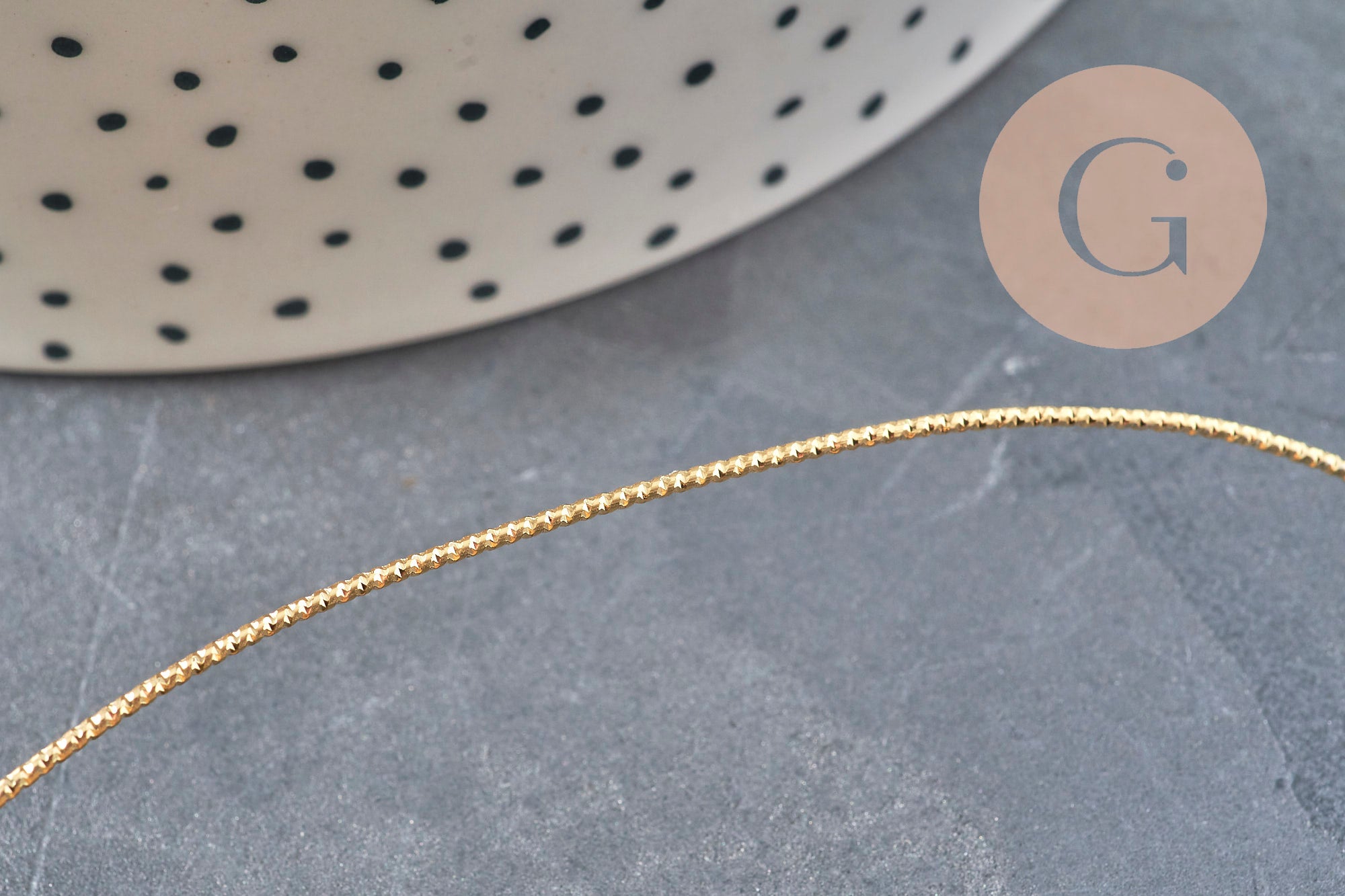 Alambre de cobre dorado 18K trenzado de 1mm, x1 metro (G11243)