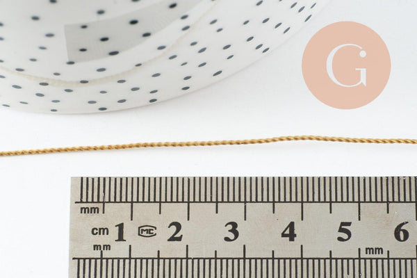 Fil métallique cuivre doré torsadé 0.8mm, x1 mètre (G9639)