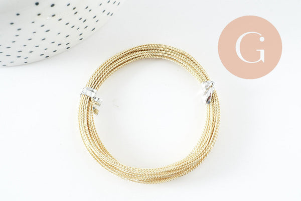 Fil métallique laiton doré torsadé 0.8mm, x1 mètre (G9642)