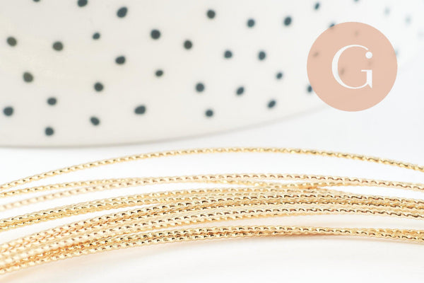 Fil métallique laiton doré torsadé fin 0.8mm, x1 mètre (G9643)