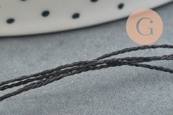 Fil noir métallisé 0.6mm, x5 Mètres (G1046)