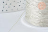 Fil nylon effet métallisé argent , fabrication bijoux,création bijoux,ruban mariage,Largeur 1mm,longueur 1 m, G6813