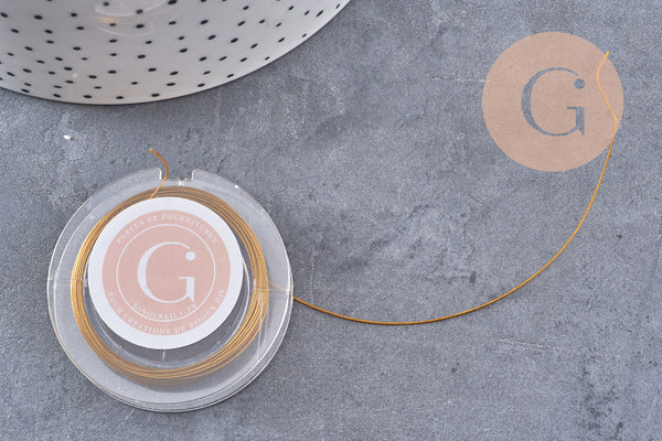 Fil nylon métallique acier doré foncé 0.38mm, x1 bobine de 9mètres (G4445)