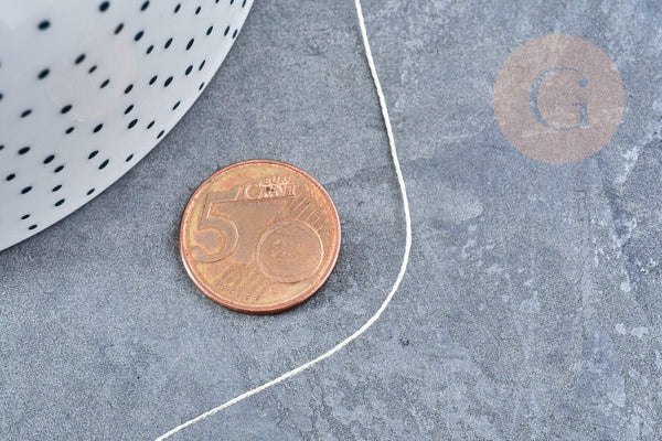 Fil nylon métallisé argent 0.6mm, fabrication bijoux,création broderie, x 5mètres G8490