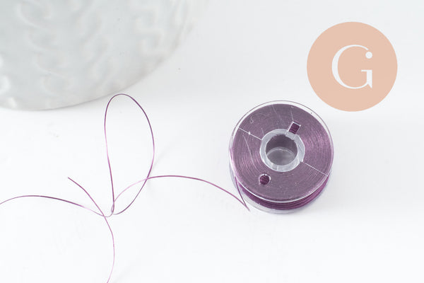 Fil pour tissage de perles delica miyuki nylon violet 0.1mm, x1 rouleau (G10567)
