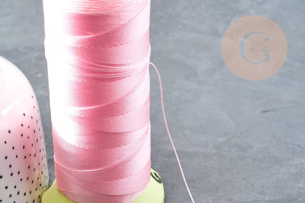 Fil rose clair nylon à broder-couture-bijoux 0.6mm, x10 mètres (G9303)
