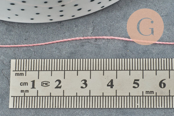 Fil rose clair nylon pour broderie couture bijoux 0.7mm, x 10 Mètres (G3637)