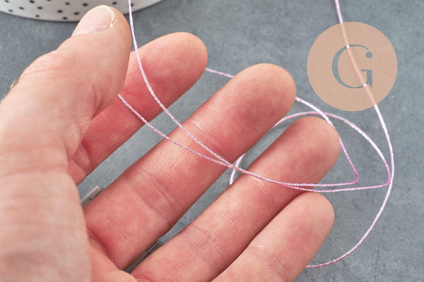 Fil rose irisé métallisé 0.6mm, x5 ou x10 Mètres (G9603)