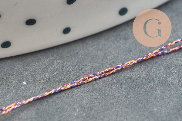 Fil rose métallisé polyester à broder-couture-bijoux 0.4mm, x5 ou x10 Mètres (G4418)