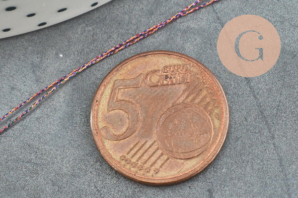 Fil rose métallisé polyester à broder-couture-bijoux 0.4mm, x5 ou x10 Mètres (G4418)