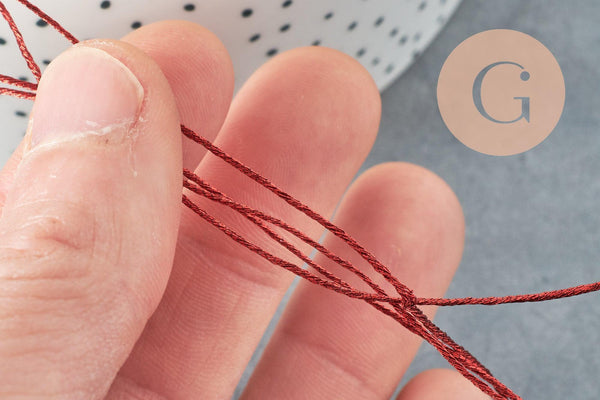 Fil rouge métallisé pour broderie couture bijoux 0.8mm, x 5mètres (G2314)