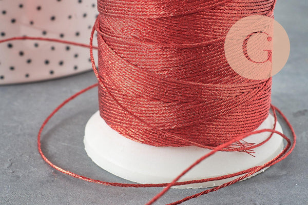 Fil rouge métallisé pour broderie couture bijoux 0.8mm, x 5mètres (G2314)