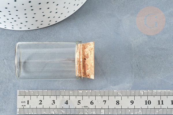 Flacon Eprouvette en verre borosilicate bouchon en liège 50mm, x1 (G8156)