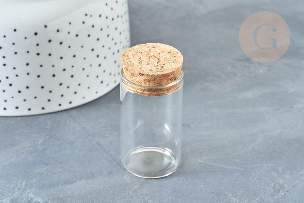 Flacon Eprouvette en verre borosilicate bouchon en liège 50mm, x1 (G8156)