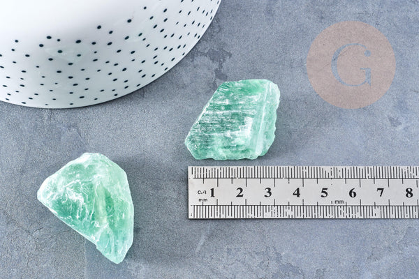 Fluorite verte naturelle brute 30-42mm ,fluorite naturelle pour création bijoux lithothérapie, x1 (G8628)