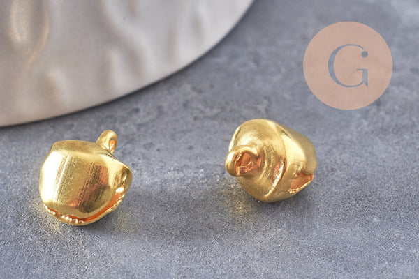 Grelot clochette fer doré 9.5mm, x10 (G1378)