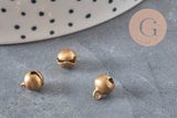 Grelot clochette laiton bronze 8mm, x10 (G11345)-Breloques et pendentifs-Gingerlily Perles