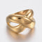 Grosse bague croisée infini acier doré minimaliste 17mm, x1 (G4345)