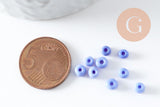 Grosses perles de rocaille bleu tendre 4mm, x10Gr (G3817)