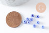 Grosses perles de rocaille bleu tendre 4mm, x10Gr (G3817)